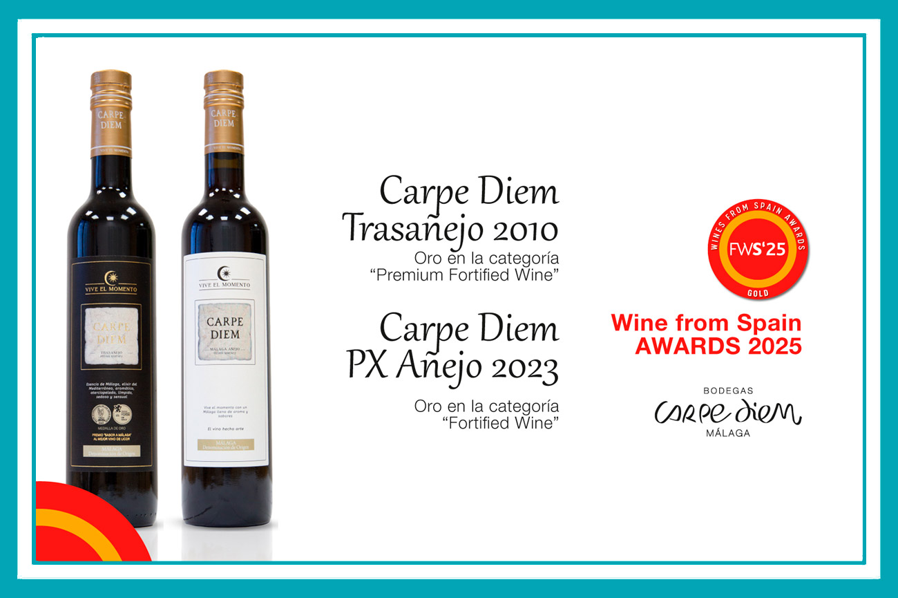 Dos nuevas medallas para los vinos de Málaga. Carpe Diem reafirma que los vinos tradicionales de Málaga son un referente en el mercado gourmet.